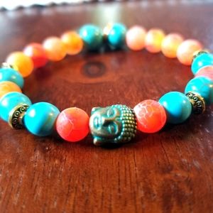 Buddha Head Unisex Beaded Bracelet